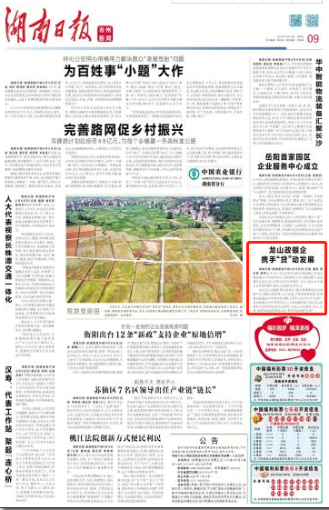 湖南日报：龙山政银企携手“贷”动发展