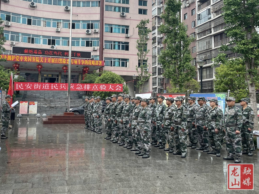 民安街道召开民兵应急排点验大会