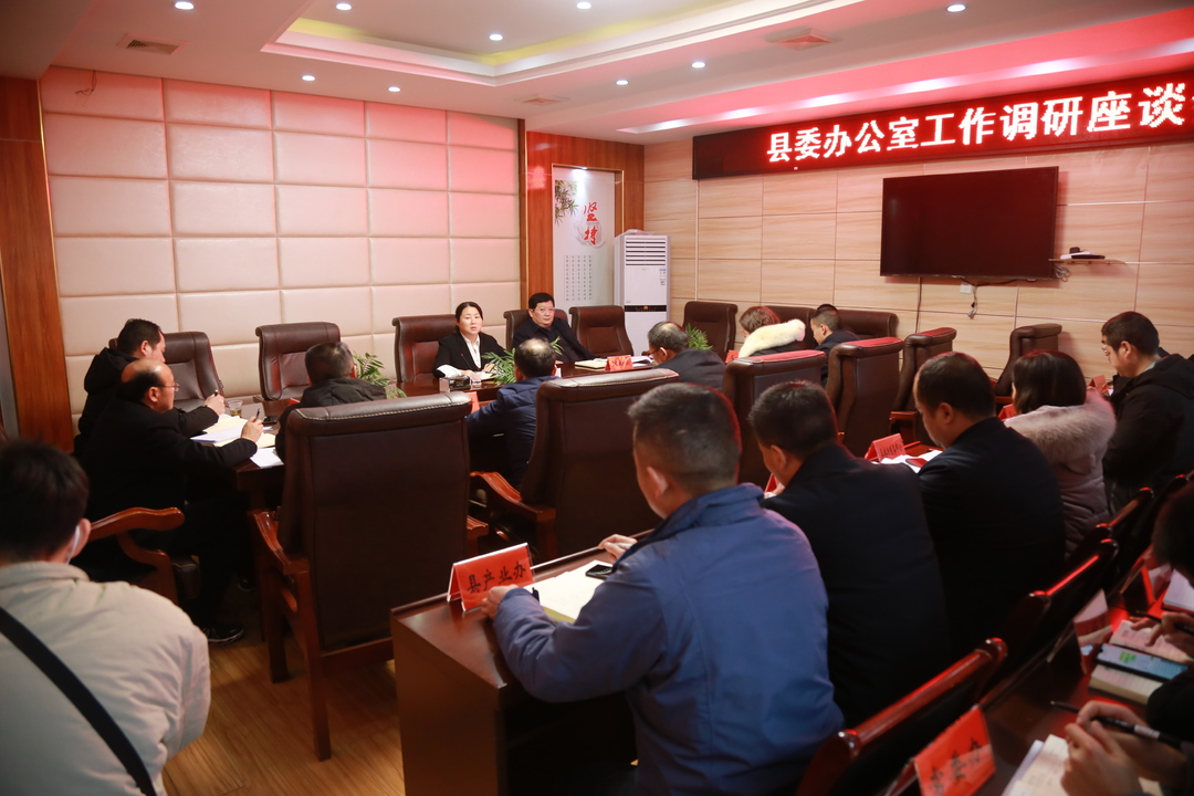 时荣芬调研县委办公室工作