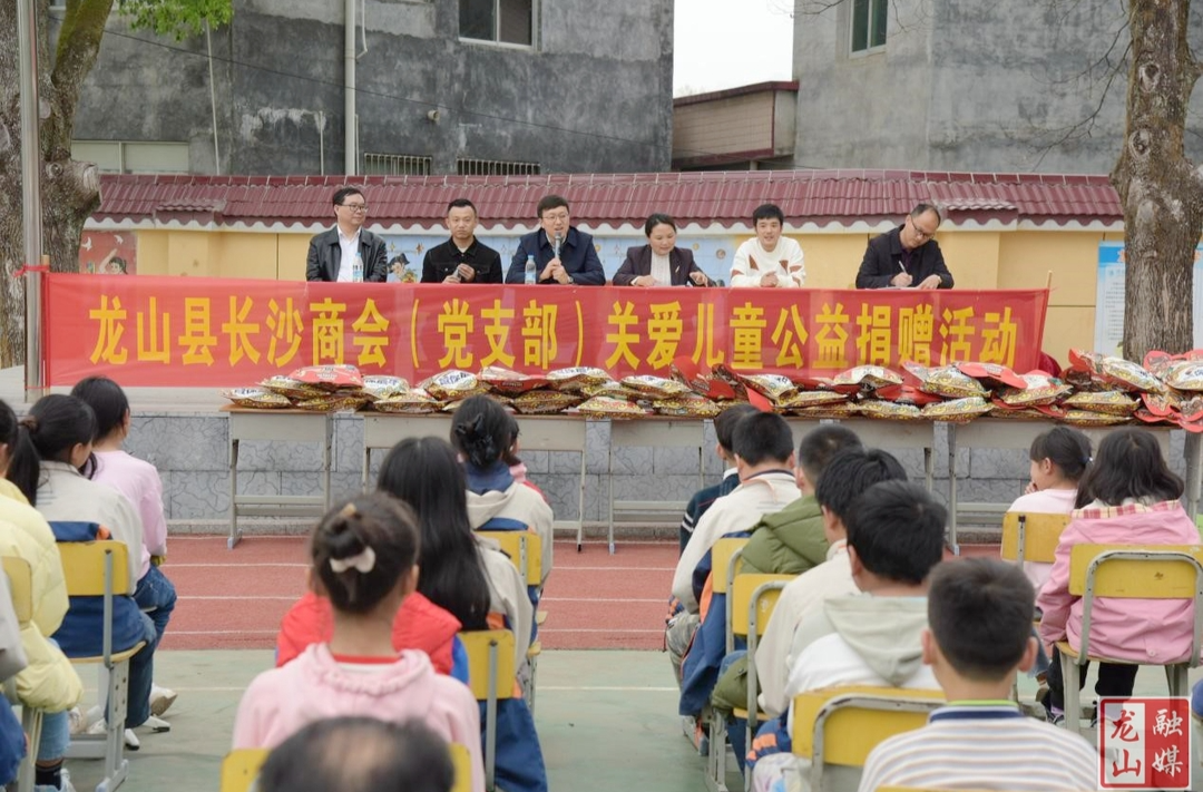 龙山县长沙商会党支部开展关爱儿童公益捐赠活动