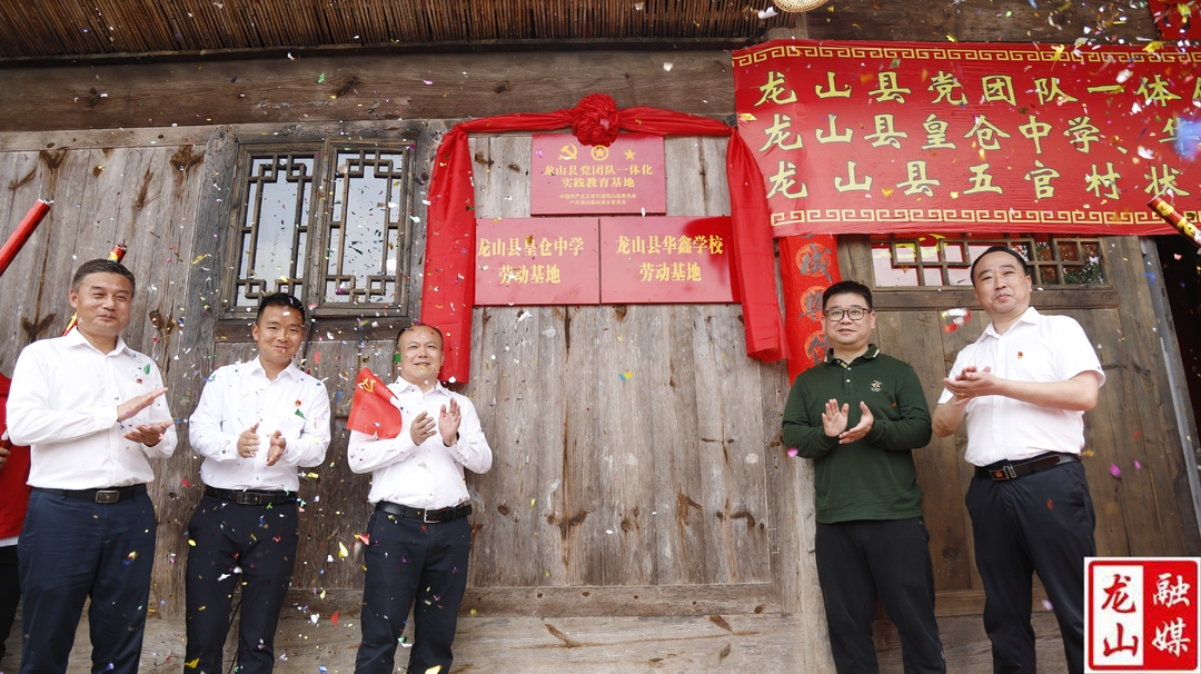 龙山县举行党团队一体化实践教育基地揭牌暨2023年集中入团仪式