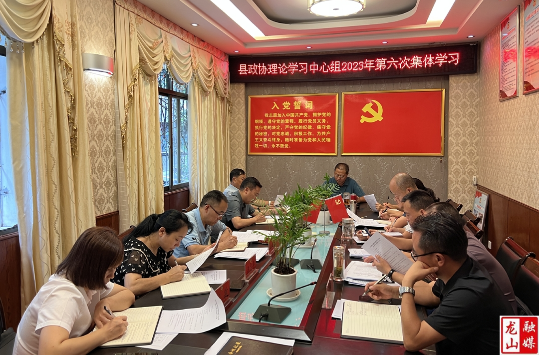 龙山县政协党组理论学习中心组举行2023年第六次集体学习