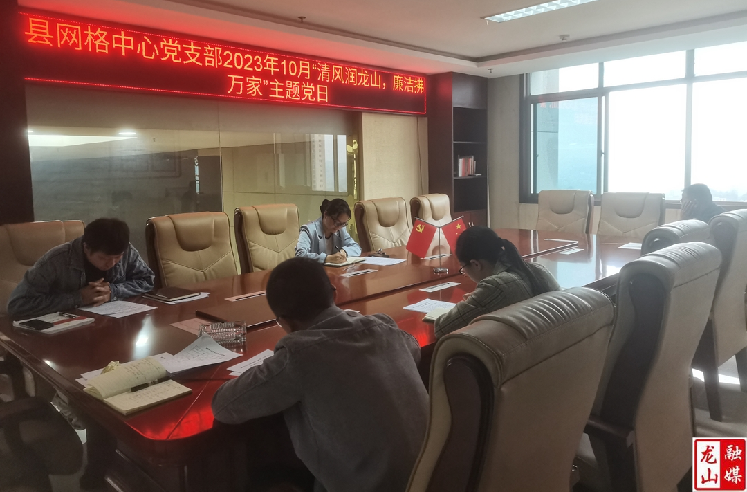 县网格中心开展“清风润龙山，廉洁拂万家”主题党日