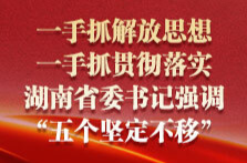 一手抓解放思想，一手抓贯彻落实，湖南省委书记强调“五个坚定不移”