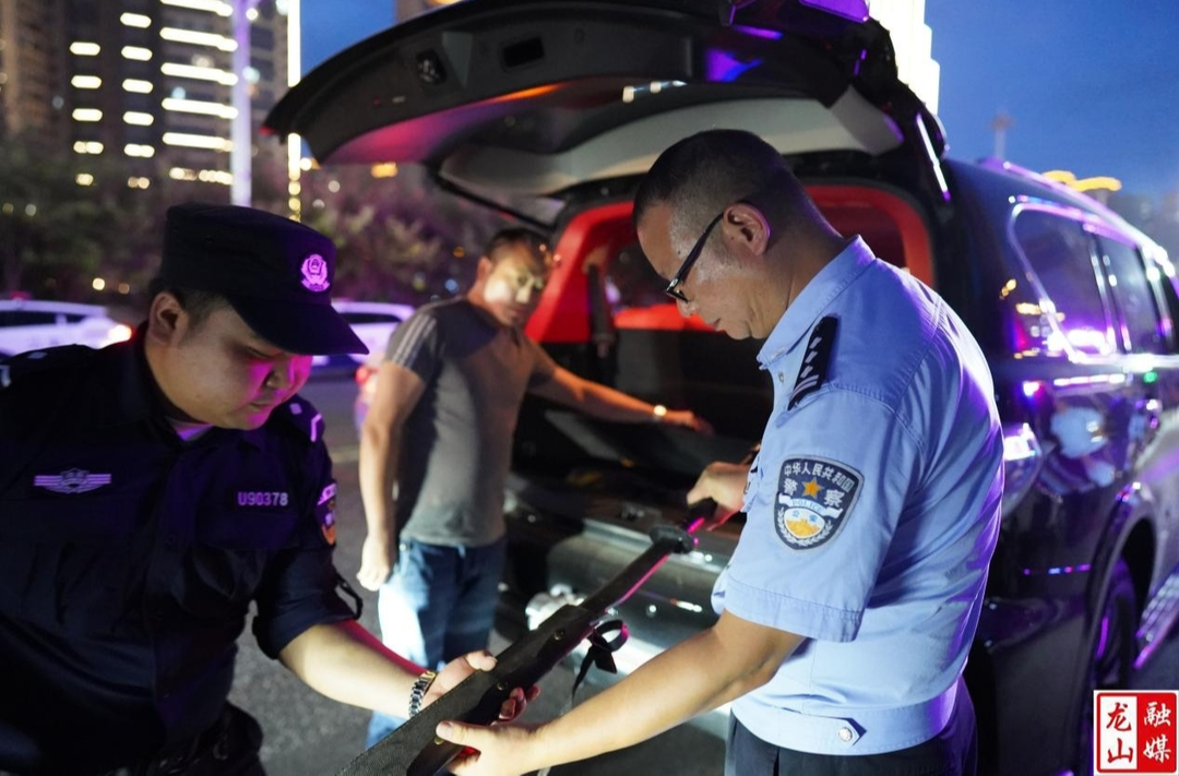 龙山公安开展夏夜治安巡查宣防第二次集中统一行动