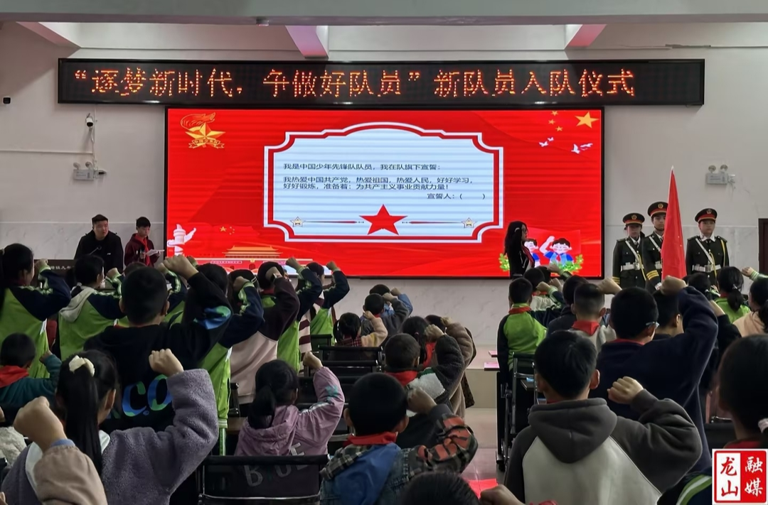 桂塘镇九年制学校举行新少先队员入队仪式