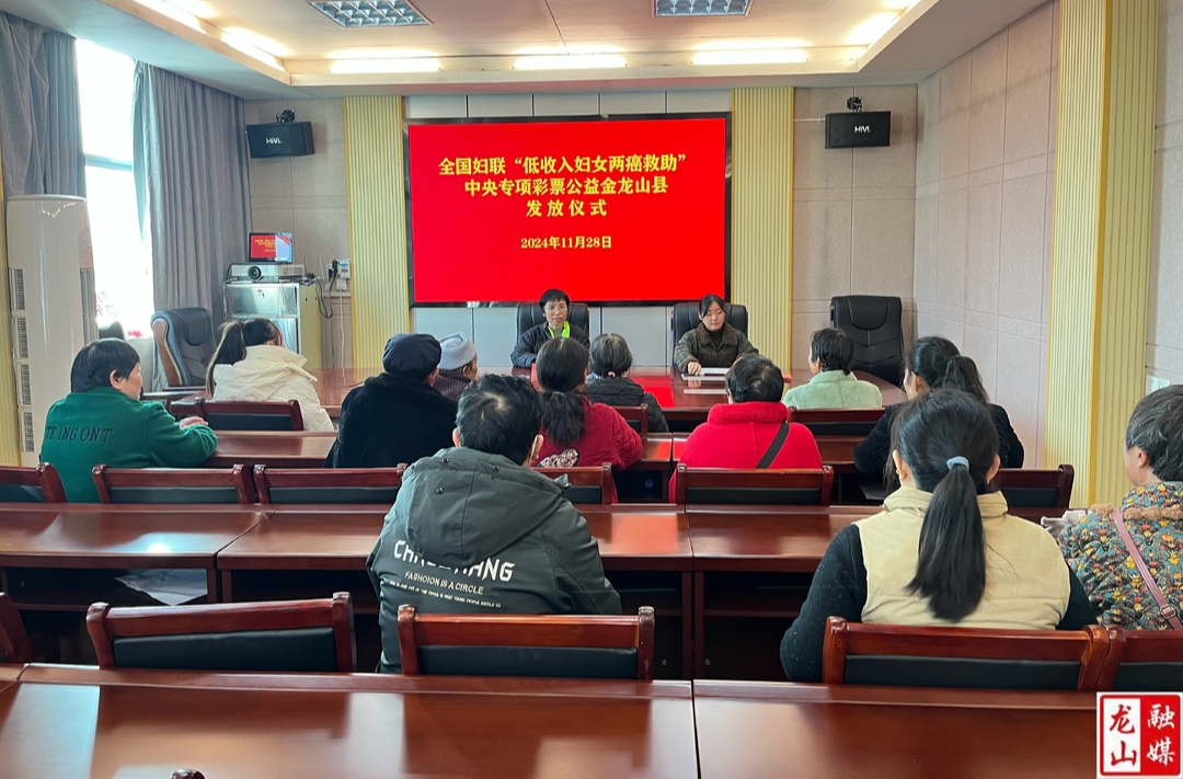 龙山举行“低收入妇女两癌救助”中央专项彩票公益金发放仪式