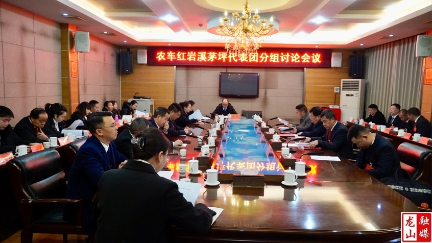 【聚焦两会】龙山县第十八届人民代表大会第五次会议农车、红岩溪、茅坪代表团分组讨论会议召开