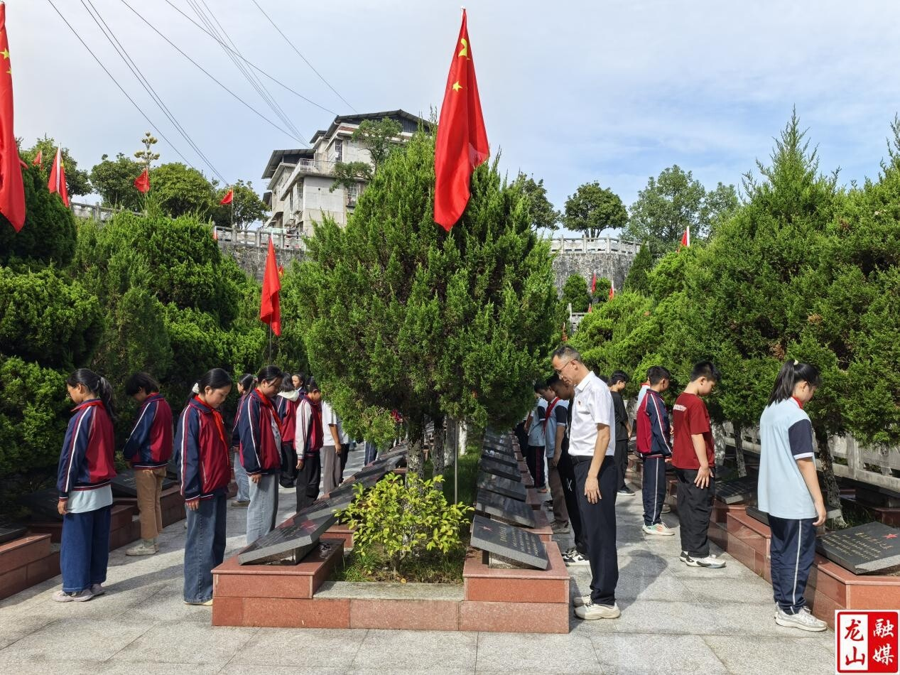 龙山四小开展“缅怀革命先烈 传承红色基因”祭英烈活动